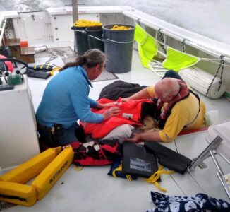 Flares aid rescue of eight in the Chesapeake Bay